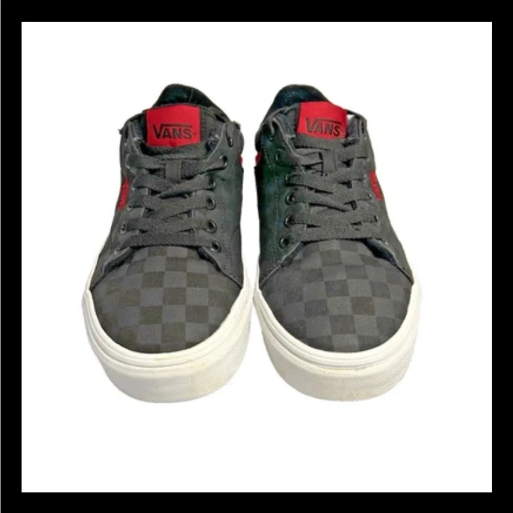 Vans Off The Wall Seldan Black & Red Checkerboard Skate Sneakers Womens 8.5 M 7 - Picture 6 of 12